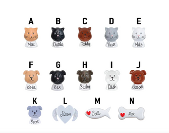 NEW --- Add A Pet to My Ornament --- 1 Pet Added to Christmas Ornament, Animal Cat Dog --- Comes Attached On the Ornament