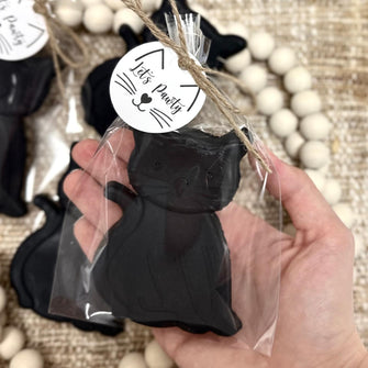 Cat Shaped SOAP Party Favors -- Cat Themed Items Birthday Decorations, Black and White Kitten, Kids Gift for Guests, Let's Pawty Lover Decor