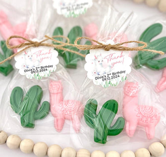 Pink Llama Soap Favors - Cactus Baby Shower Party Decorations, Kids Alpaca Theme Birthday Centerpiece Ideas Girl, Thank you Bulk Guest Gifts