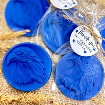 Blue Eagle Soap Favors - Patriotic Party Decor, 4th of July Gift for Guests in Bulk, American Independence Day, Red Blue Decorations