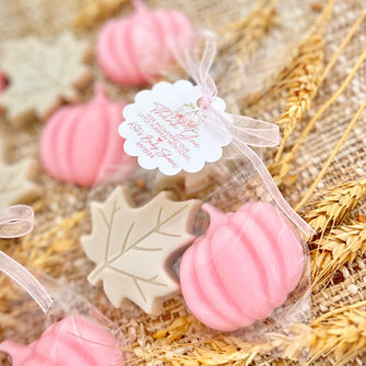 Pumpkin Soap Favors Scented - Fall Pink Baby Shower Decor Girl, Bridal Wedding Bulk Guest Gift, Birthday Thanksgiving Halloween Party Ideas