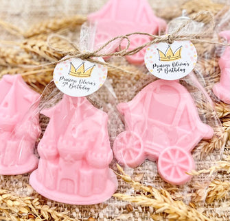 Princess Soap Favors - Baby Shower Decorations, Girl 1st Birthday Party, Gold Pink Castle Fairy Theme, Quinceanera Sweet 16 Bulk Guest Gifts