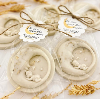 Honey Oatmeal Soap Favors - Over the Moon Baby Shower, Star Little Sky Cloud Gender Reveal Party Decor, Celestial Thank You Bulk Guest Gifts