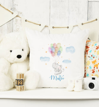 Personalized Pillow Cover - Baby Elephant Baby Shower Decoration, Baby Elephant Baby Shower Theme - Personalized 18 x 18 Pillow Cover