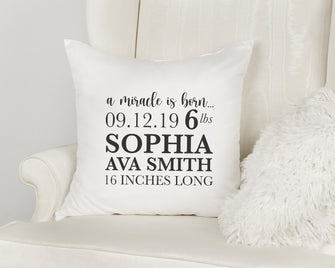 Personalized Pillow Cover - Baby Shower Decoration, Baby Shower Theme - Personalized 18 x 18 Pillow Cover