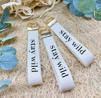 Stay Wild Keychain Wristlet - Boho Key Fob, Keychain Wristlet for Women, Key Fob Wristlet, Stay Wild Keyfob Keychain
