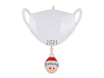 Mask Ornament - Mask Ornament Christmas Ornament 2022 Quarantine Ornament 2022 -- Personalized