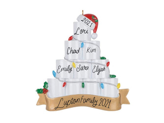 Toilet Paper Tower Ornament - Family Ornament 2022 Quarantine Ornament 2022 -- Personalized