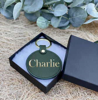 Personalized Leather Keychain - Personalized Muslim Gift for Her Women Friend, Eid Gift Custom Gift Accessories Keychain with Name