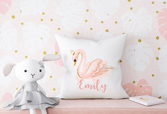Swan Princess Pillow Cover - Swan Nursery Decor, Baby Swan Party Birthday Decor, Swan Theme Decoration, Baby Pillow Cover Pillowcase