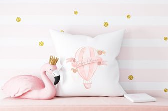 Hot Air Balloon Baby Pillow Cover - Up Up and Away Decor Personalized Baby Girl Hot Air Balloon Baby Shower Decor Balloon Decoration Gift