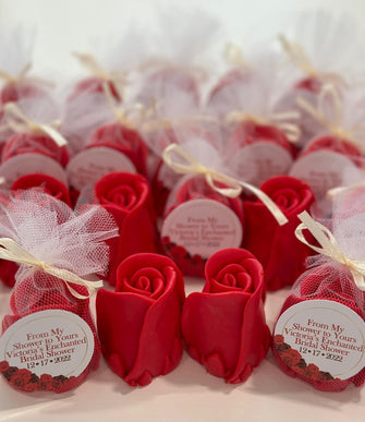 Rose Soap Favors - Wedding Bulk Soap, Bridal Shower Decorations, For Guests Personalized Gift, Red Rose Baby Shower Favors, Red Rose Soap