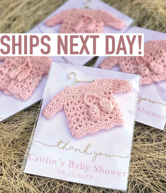 Baby Shower Magnet Favors Girl -- Winter Baby Shower Decorations for Guests Christmas Baby It's Cold Outside Personalized Crochet Gift