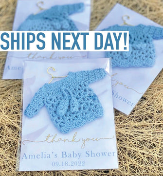 Baby Shower Magnet Favors Boy -- Winter Baby Shower Decorations for Guests Christmas Baby It's Cold Outside Personalized Crochet Gifts