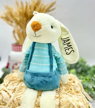 Baby Boy Gift Personalized - Kids Toddler Newborn Boy Custom Gift, Plush Bunny Soft Toy, Nursery Decor, Baby Shower Decor, Welcome Home Baby