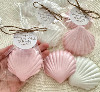 Shiny Shell Soap Favors --- Ocean Under the Sea Mermaid Party Gift Favors, Birthday Party Favors Kids, Girl Baby Shower Decor Mermaid