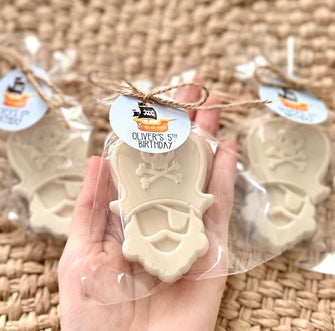 Pirate Soap Favors - Pirate Birthday Party Decorations, Skull Pirate Ship Treasure Map Themed Captain Boy Baby Shower Kids Party Gift