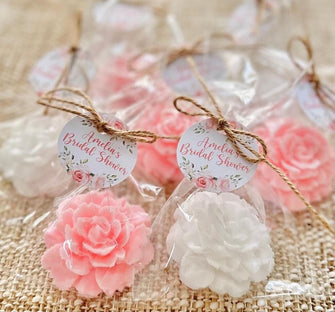 Flower Soap Favors - Rose Bridal Shower Decorations, Baby Shower Favors for Guests Girl Bulk, Wedding Bachelorette Birthday Party Rose Soaps