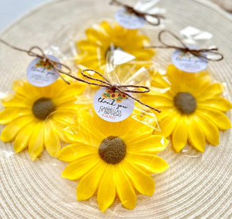 Sunflower Soap Favors - Sunflower Baby Shower Party Decorations, Summer Bridal Shower, Baby Kids Girl Birthday Gift Decor Sun Flower Wedding