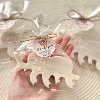 Sloth SOAP Party Favors - Sloth Baby Shower Decorations, Girl Boy Birthday Party Gift Supplies, Jungle Safari Forest Neutral Soap Favors