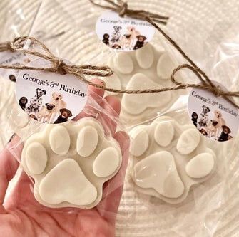 Dog Paw Soap Favors - Dog Party Favors, Dog Themed Birthday Baby Shower Party Decorations, Pet New Puppy Birthday Party Let's Pawty Supplies