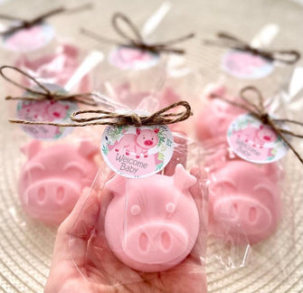 Pig Soap Favors - Pink Farm Birthday, Baby Shower Party Pig Gift Decor, Little Piggy Decoration, Pink Girl Party, Barn Zoo Safari Animal Pig