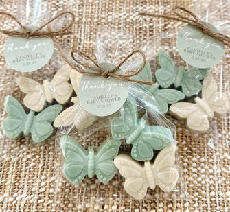 Butterfly Soap Favors - Sage Green Baby Shower Party Decorations Girl, Bridal Shower Birthday Wedding Theme Decor Gift for Guests in Bulk