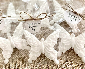 Elegant Butterfly Soap Favors - White Bridal Shower Baby Baptism Girl Quinceanera First Holy Communion Christening Wedding Gift for Guest