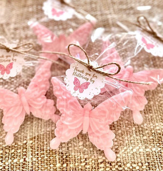 Butterfly Soap Favors - Baby Shower Girl, Personalized Bridal Party Decorations, Gift for Guests, Birthday Quinceanera Sweet 16 Floral Theme