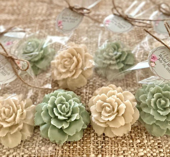 Sage Floral Soap Favors - Party Gift Green Baby Shower Bridal Decoration for Guest in Bulk Christening Baptism Birthday Boy Girl Anniversary