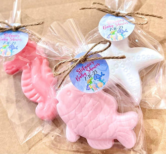 Ocean Soap Favors - Pink Under the Sea Baby Shower Girl, Nautical Party Decorations, Birthday Gift Sea Creature Animal Fish Star Seahorse