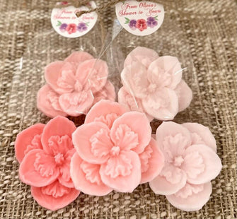 Pansy Flower Soap Favors - Baby Shower Bridal Decoration Wedding Birthday Girl Rose Gold Blush Pink Kid Adult Party Gift for Guests in Bulk