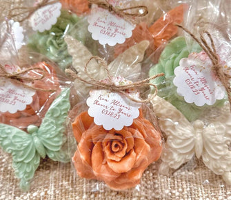 Fall Soap Favors - Roses and Butterflies - Thanksgiving Boho Rustic Retro Baby Shower Girl Bridal Wedding Decoration Gift For Guests in Bulk