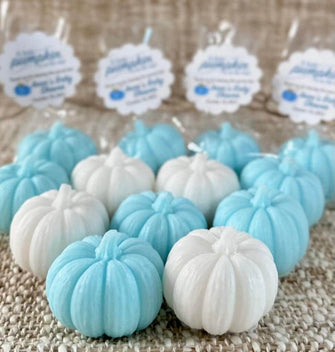 Blue Pumpkin Soaps - Mini Baby Shower Favors Boy Little Pumpkin Fall Decoration Halloween Bridal Shower Wedding Party Gift for Guest in Bulk