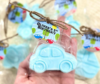 Kids Birthday Soap Favors - Boy Racing Car Theme Transportation Vehicles First 2nd 3rd 4t 5th Birthday Blue Baby Shower Boy Party Decoration