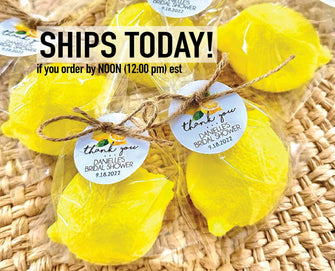 Big Lemon Soap Favors - Lemon Bridal Shower Baby Shower Decor Boy Girl, LEMON SCENTED, Party Favor Mediterranean Main Squeeze Summer Wedding