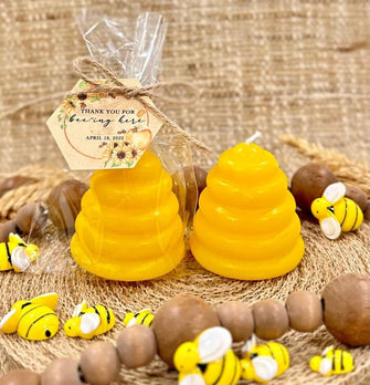 Bee Hive Candle Favors - Honey Party Baby Shower Decorations, Bridal Gift for Guests in Bulk, Bumble Themed Queen, Mommy to What Will it Bee