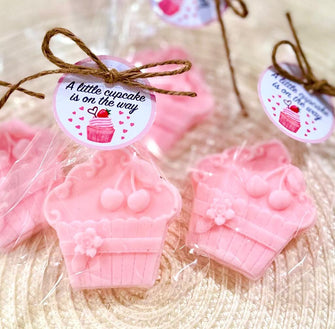 Cupcake Soap Favors - A Little Cupcake Princess Sweet Pie is on the Way, Baby Shower Pink Girl Decorations, Tea Party Adult Women Kids Decor