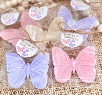 Elegant Butterfly Soap Favors - Baby Shower Girl, Personalized Bridal Party Decor Gift for Guests Birthday Quinceanera Sweet 16 Floral Theme