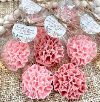 Carnation Flower Soap Favors - Girl Baby Shower Sprinkle Bridal Wedding Birthday Decoration Rose Pink Party Gift Souvenir for Guests in Bulk