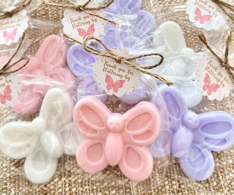 Butterfly Soap Favors - Baby Shower Girl, Personalized Bridal Party Decoration, Gift for Guest in Bulk, Birthday Quinceanera Sweet 16 Floral