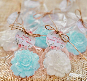 Blue Floral Soap Favors - Bridal Shower Wedding Baby Girl Decoration Party Bridesmaid Gift Personalized Kids Adult Gift for Guests in Bulk