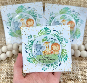 12 Safari Round MAGNET Party Favors - Baby Shower Gift for Guests in Bulk, Jungle Wild One First Birthday Kids Girl Boy Neutral Decorations