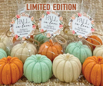 Fall Pumpkin Soap Favors - SCENTED Mini Bridal Shower Decorations, Fall in Love Wedding Baby Favor Little Halloween Party Baby Girl Boy Gift