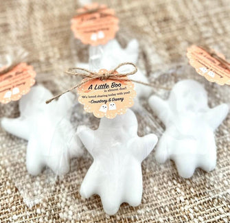 Ghost Baby Shower Soap Favors - Little Boo is Almost Due On the Way, Fall Pumpkin Halloween Girl Boy Gender Neutral Decor, Thank you Gift