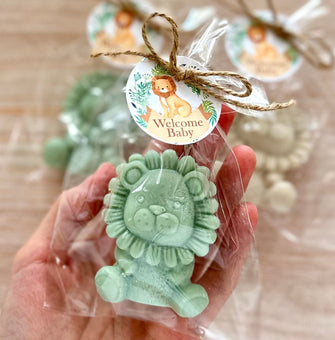 Lion Soaps - Baby Shower Favors, Boy Safari Decorations, Wild One Animals Birthday Gift Girl, Safari Animals Baby Lion Party Favors