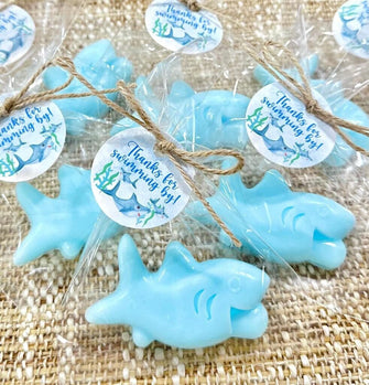 Shark Soap Favors - Ocean Baby Shower, Under the Sea Birthday Decorations, Kids Boy Girl First Party Gift for Guests in Bulk, Nautical Decor