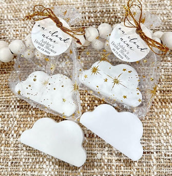 Cloud Soap Favors - Baby Shower On Nine Decoration Bridal Shower Gift for Guests in Bulk Gold White Over the Moon Little Twinkle Party Decor