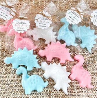 Big Dinosaur Soaps - Baby Shower Favors Girl Boy Kids First Birthday Party Decoration Dino Pastel 2nd 3rd 4th Cute Decor Gift for Guest Bulk