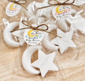 Moon and Stars Soap Favors --- Baby Shower Twinkle Little Over the Moon Gender Reveal Gift for Guests in Bulk Wedding In Clouds Nine Party